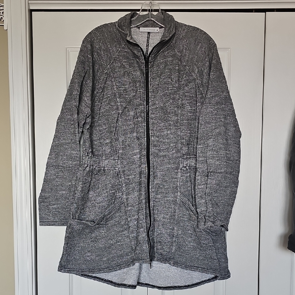 Cut LOOSE Gray Women's Jacket SIZE XL euc